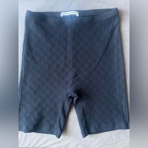 Alexander Wang Black High-Waist Textured Bike Shorts